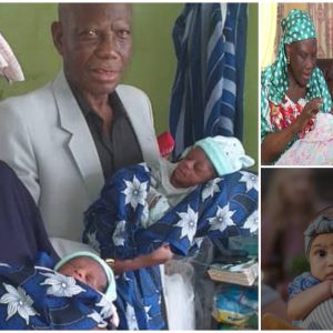 After 76 years of waiting and trying, a Nigerian woman gave birth to twin babies with joy.
