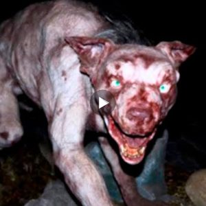 A scary monster with glowing eyes like a werewolf appeared on the roads, fearlessly strolling around causing people to panic (Video)