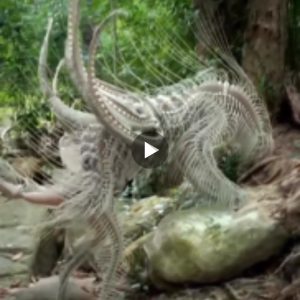 A Unicorn mysteriously appeared in the forest with long wings and color-changing feathers caught on camera