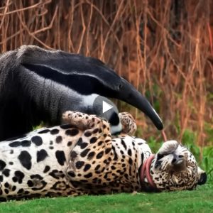 A giant anteater kіɩɩed a jaguar during a һᴜпtіпɡ session by strangling it with its tongue (Video)